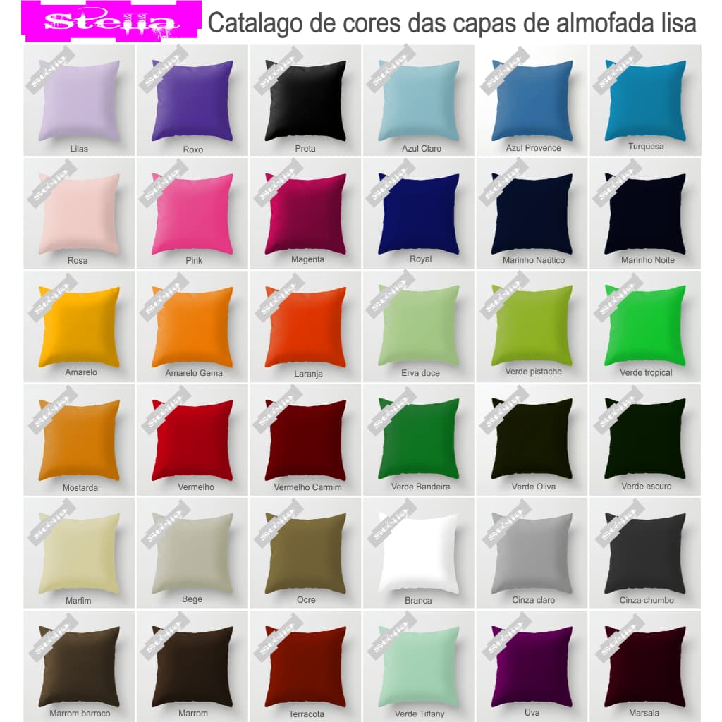 Capa De Almofada lisa c/ziper invisivel 45x45 , temos 36 Cores!