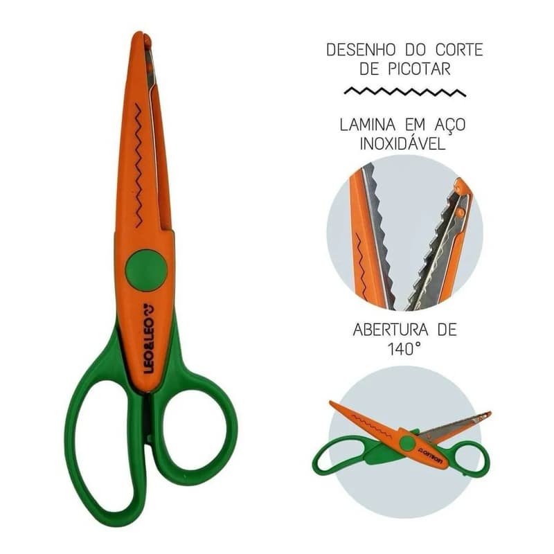 ✂️ Tesoura de Picotar Leo & Leo – Acabamento Profissional e Criativo!