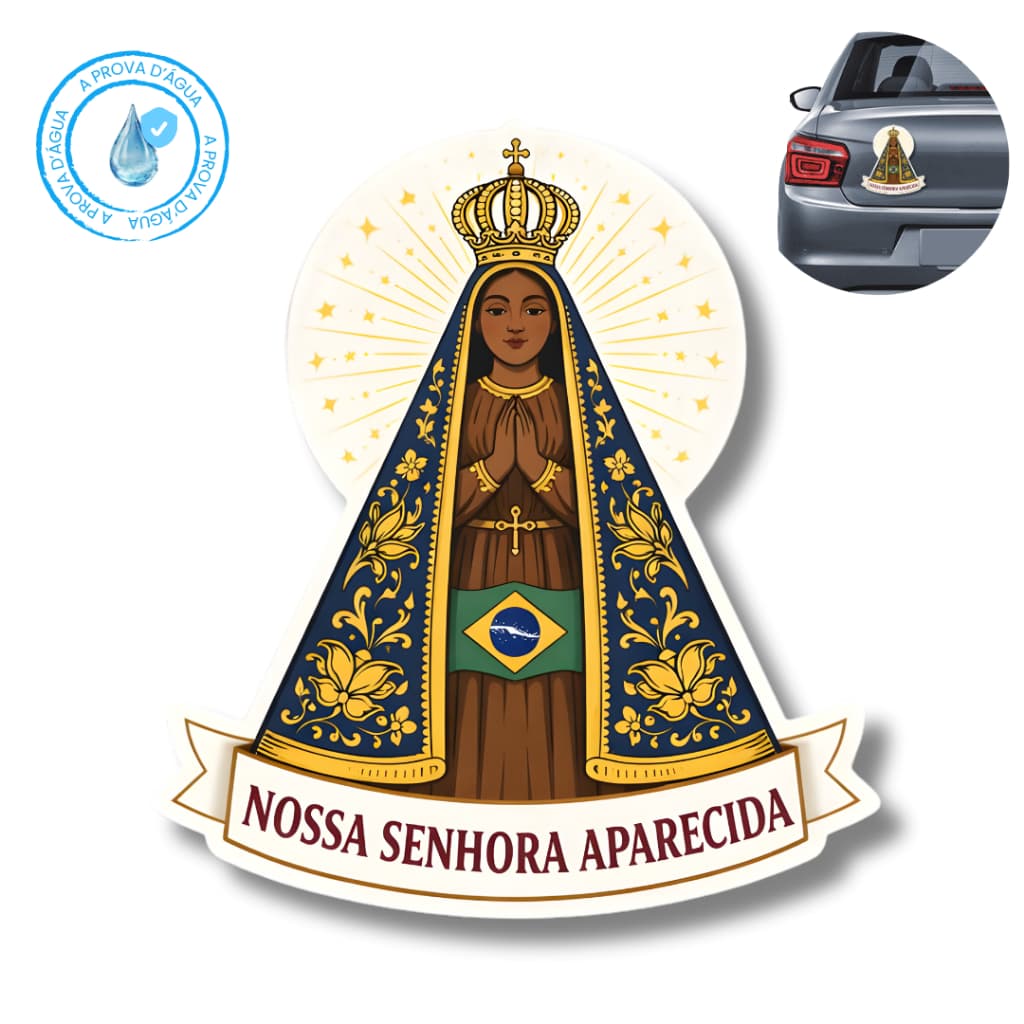 Adesivo Grande Nossa Senhora Aparecida Vinil Carro Moto Bike 1 UNIDADE Sticker Decorativo