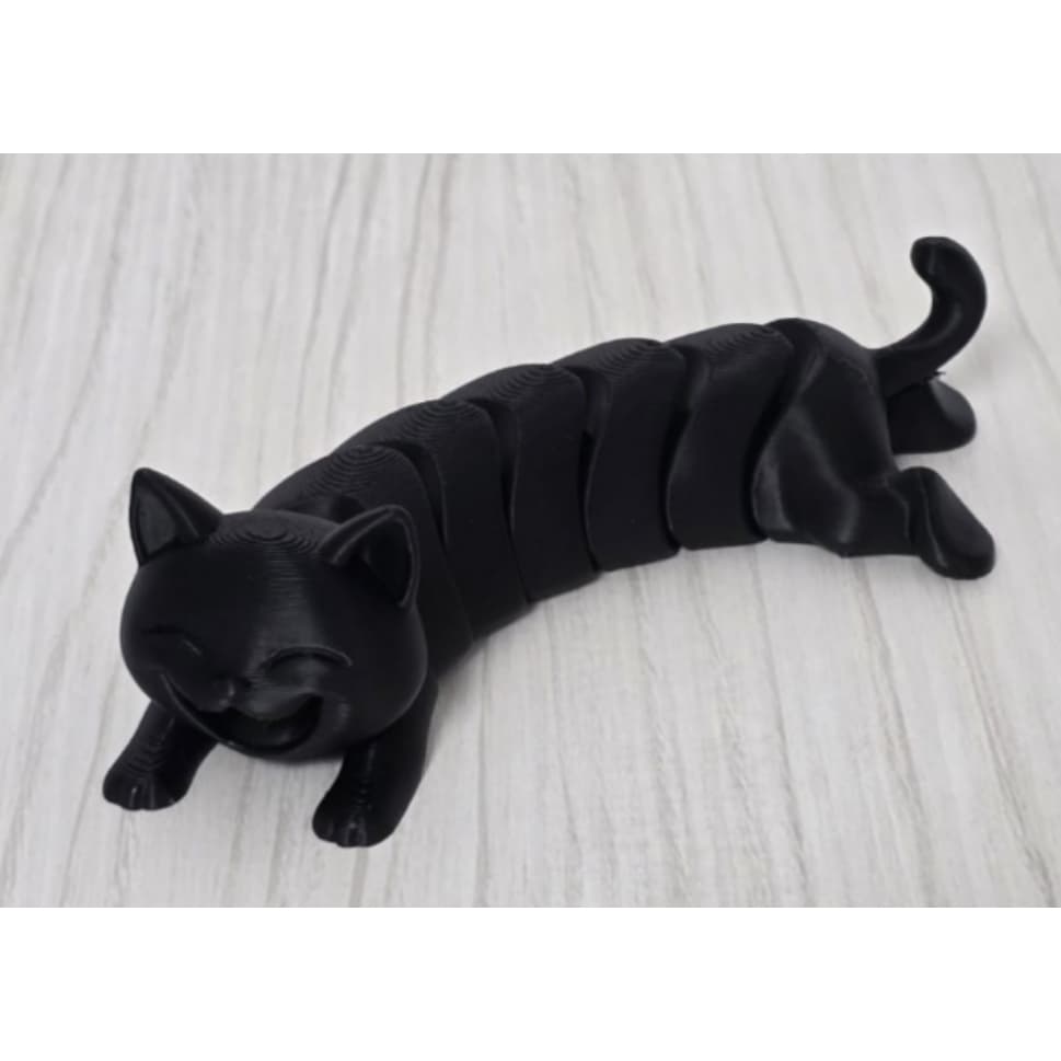 gato articulado 3D, boneco, figure, item colecionável, Brinquedo, decoração pet, kawaii, gato preto, antistress