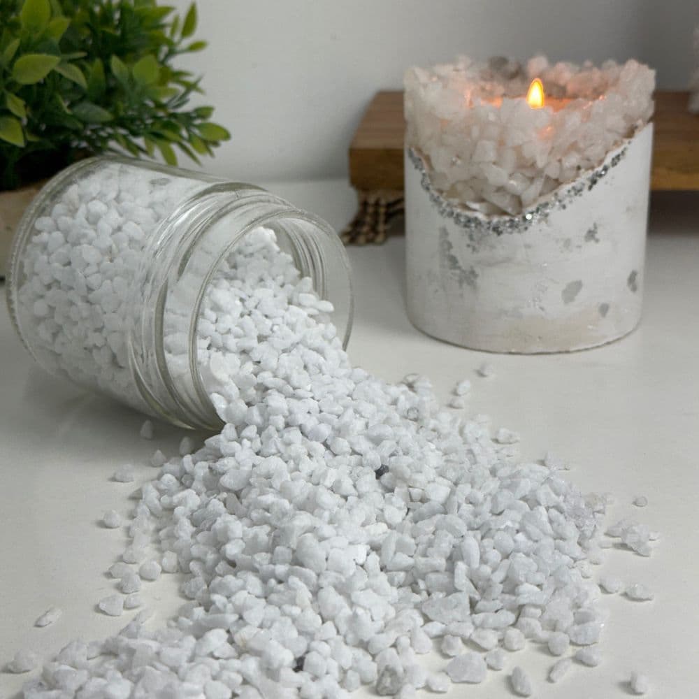 Pedra Colorida Mini Branco 500g Artesanato Decoração Jardim Outros