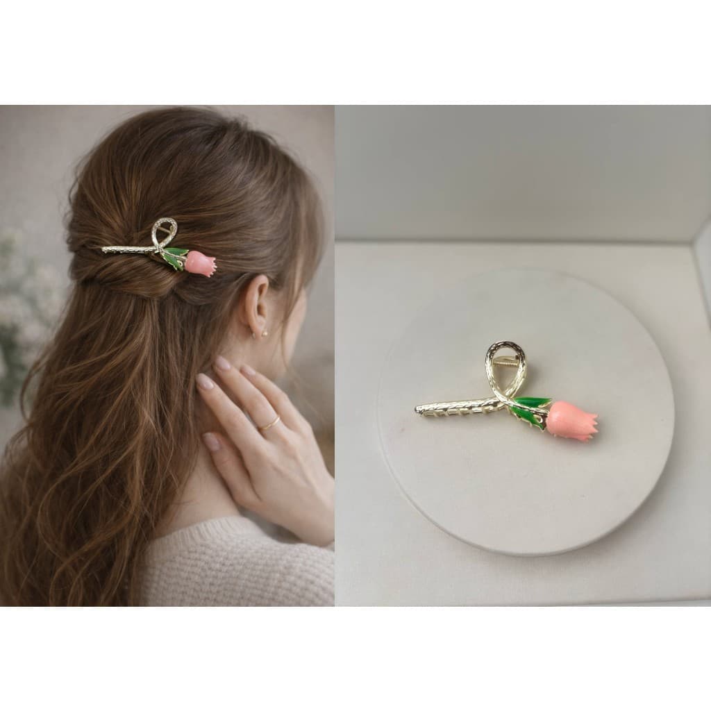 Prendedor de cabelo, rosa, presilha