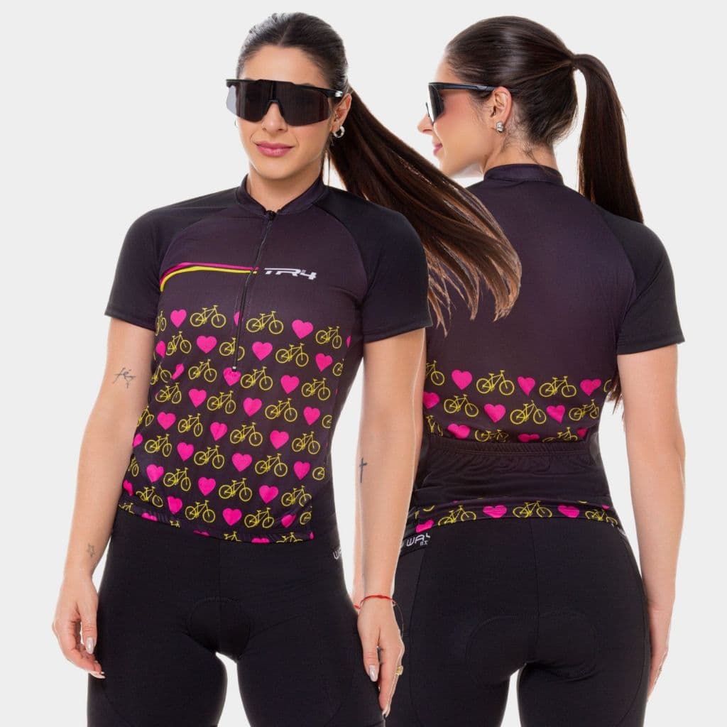 Camisa Ciclismo Feminina Camiseta Manga Curta Preta Bike Roupa Bike Pedal Mtb