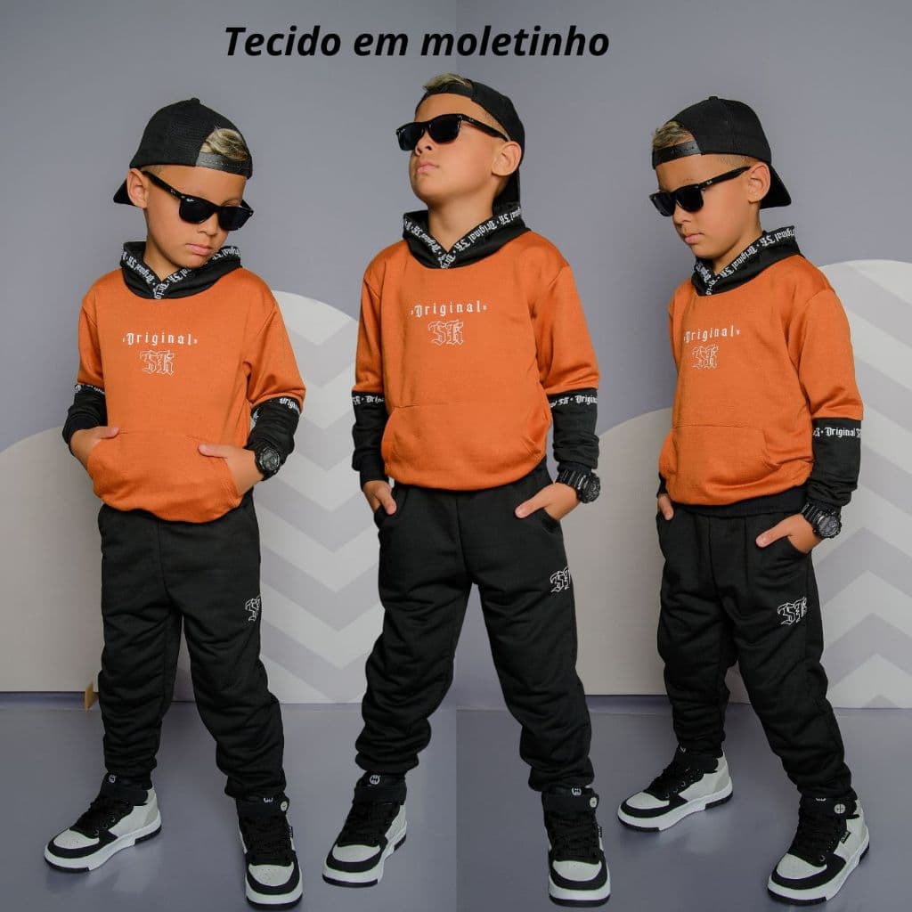 Conjunto de Inverno Menino Lançamento MOLETINHO  Meia Estação Casaco e Calça Veste Do 2 ao 14 Anos