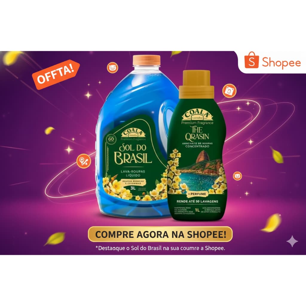 Kit Coala Laundry The Queen - 1 lava Roupas 3L +1 Amaciante1L
