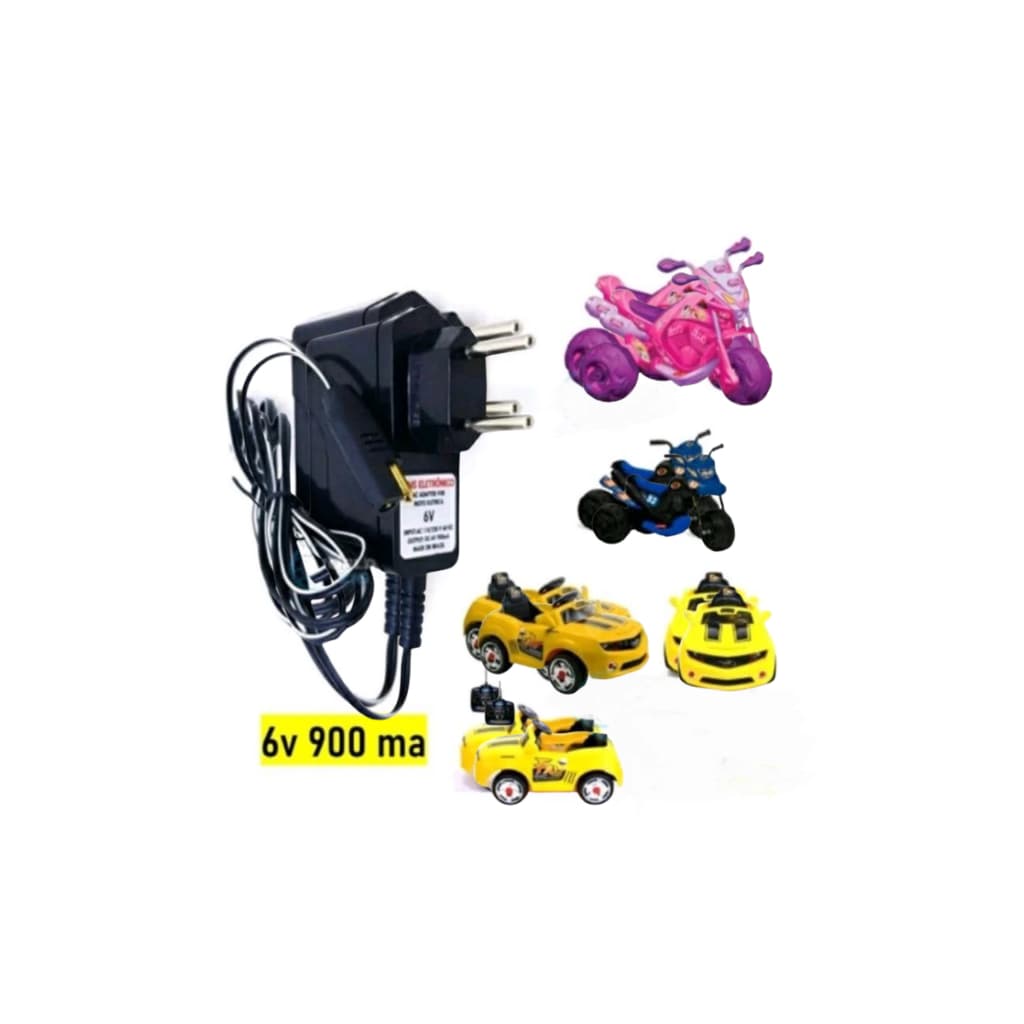 Carregador 6v 900mA Para Moto Elétrica Infantil Bandeirante Bivolt Plug