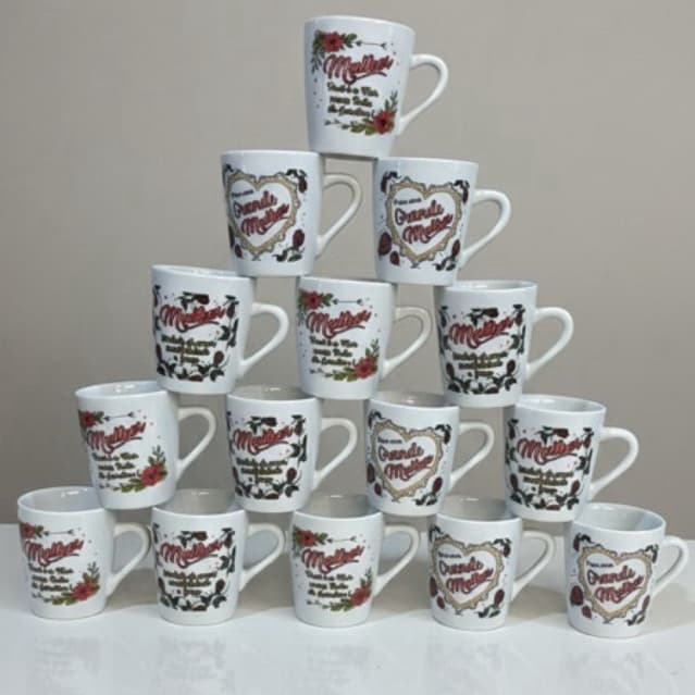 Kit Caneca Grande Mulher 120ml Porcelana Xicara Chá Café Presente Motivacional Feminino Decoracao