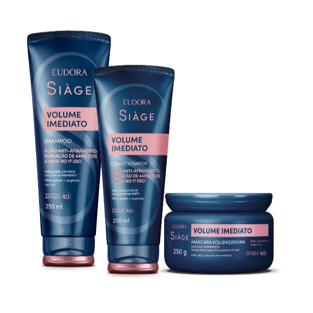 Siàge Volume Imediato Eudora: Shampoo, Condicionador, Máscara ,Mousse e Sérum Pro-volume, Escolha.