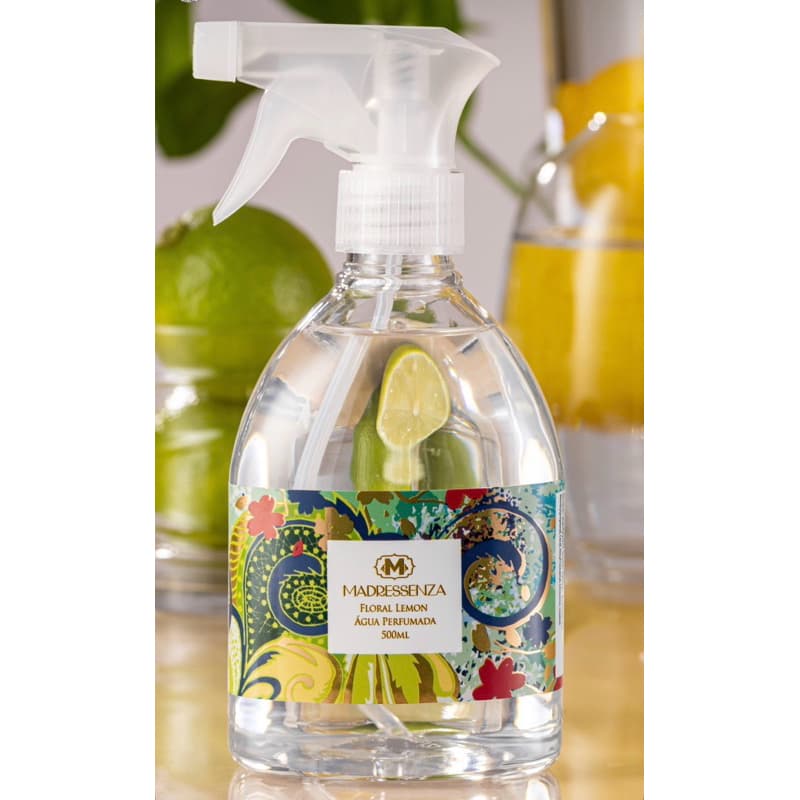 ÁGUA PERFUMADA FLORAL LEMON 500ml OU HOME SPRAY FLORAL LEMON 200ml MADRESSENZA