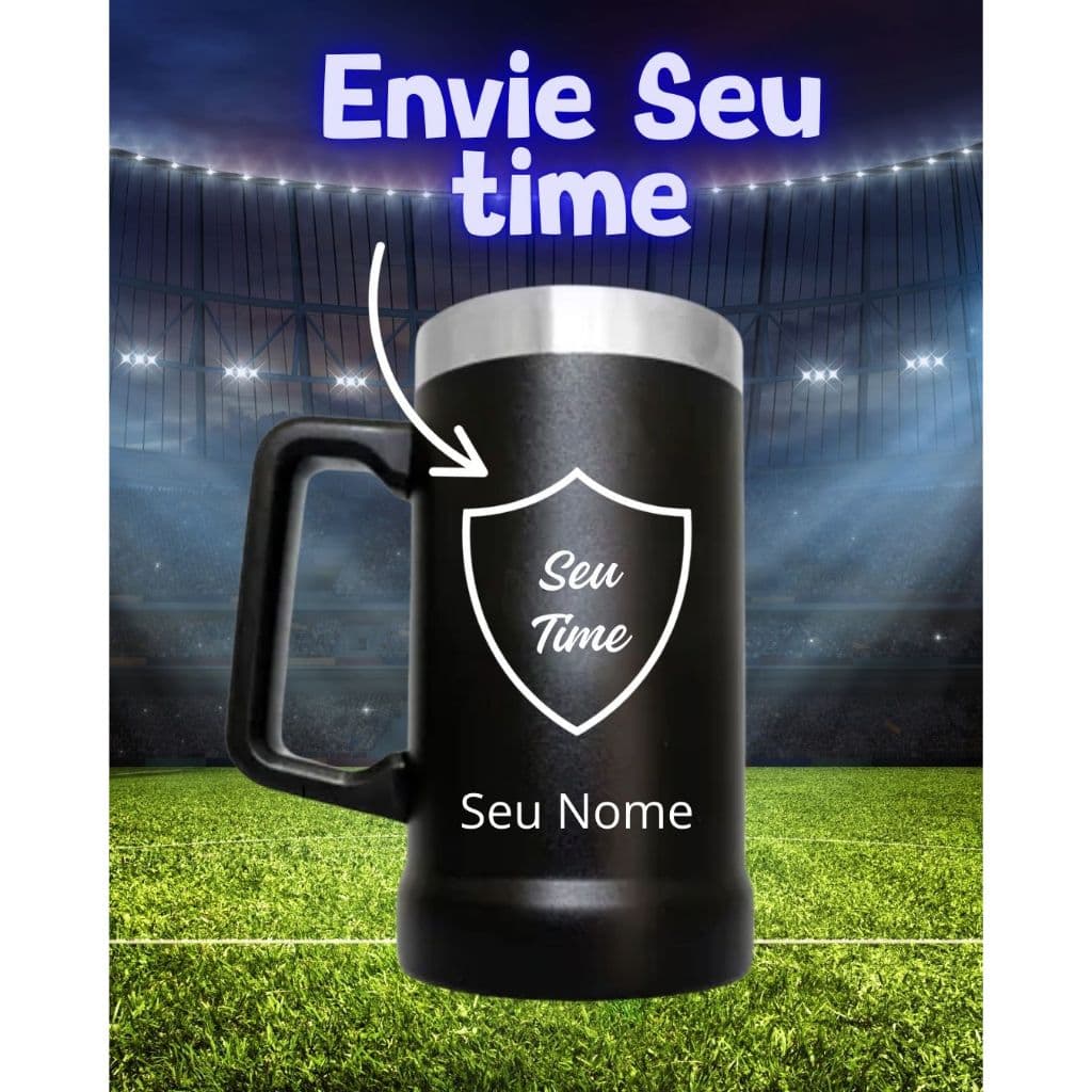Caneca Inox Termica do Seu Time com seu Nome Personalizado 710ml