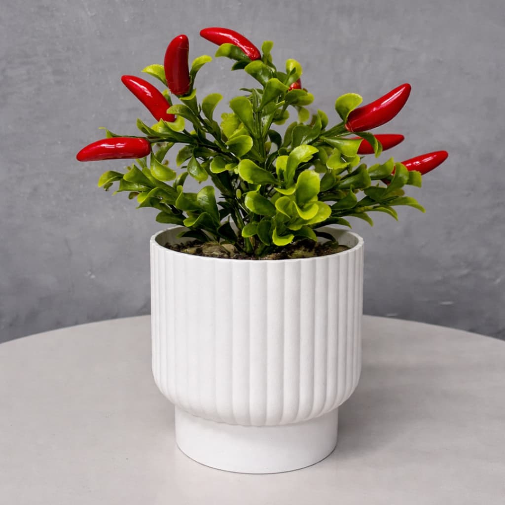 DV Arranjo Decorativo Pimenteira Artificial Permanente no Vaso Arranjo para Cozinha Sala Mesa