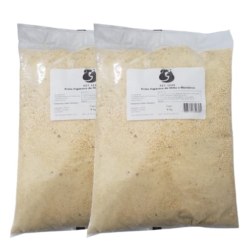 Kit de Areia Higiênica biodegradável de Milho Para Gatos 4KG
