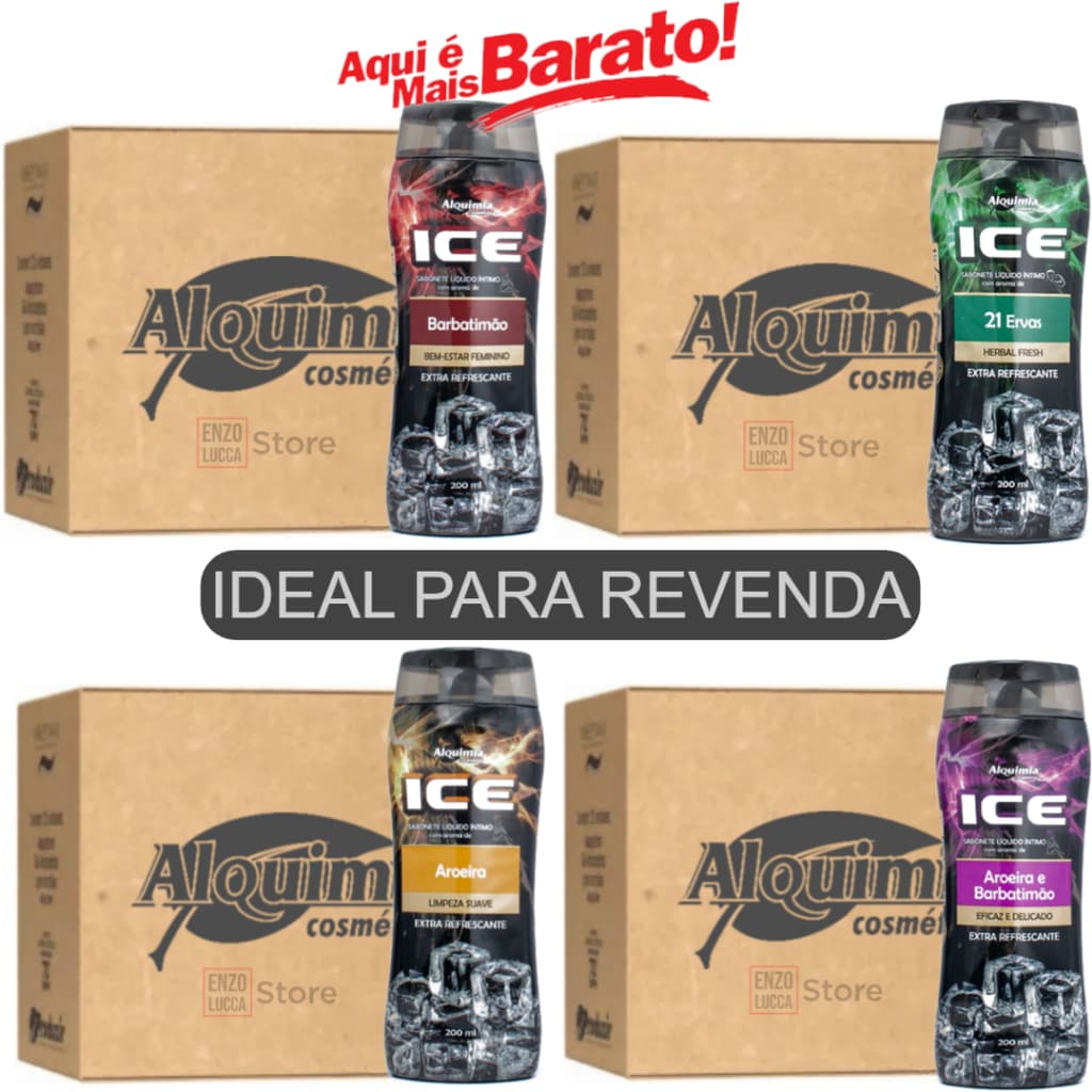 🔥 KIT 10 UNID SABONETE ÍNTIMO ICE ALQUIMIA 200ML 🔥💰 IDEAL PARA REVENDA💰