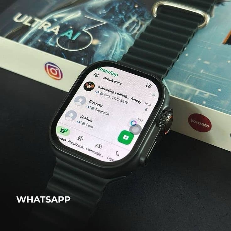 PRODUTO ORIGINAL Smartwatch Ultra AI 3 Relogio Inteligente 4G Entrada Para Chip NFC ChatGPT Microwear Original