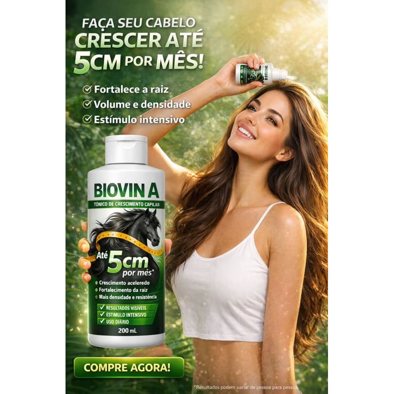 Tônico Biovin A 200ml Crescimento Capilar Rápido e Fortalecimento Antiquebra Combate a Queda Original