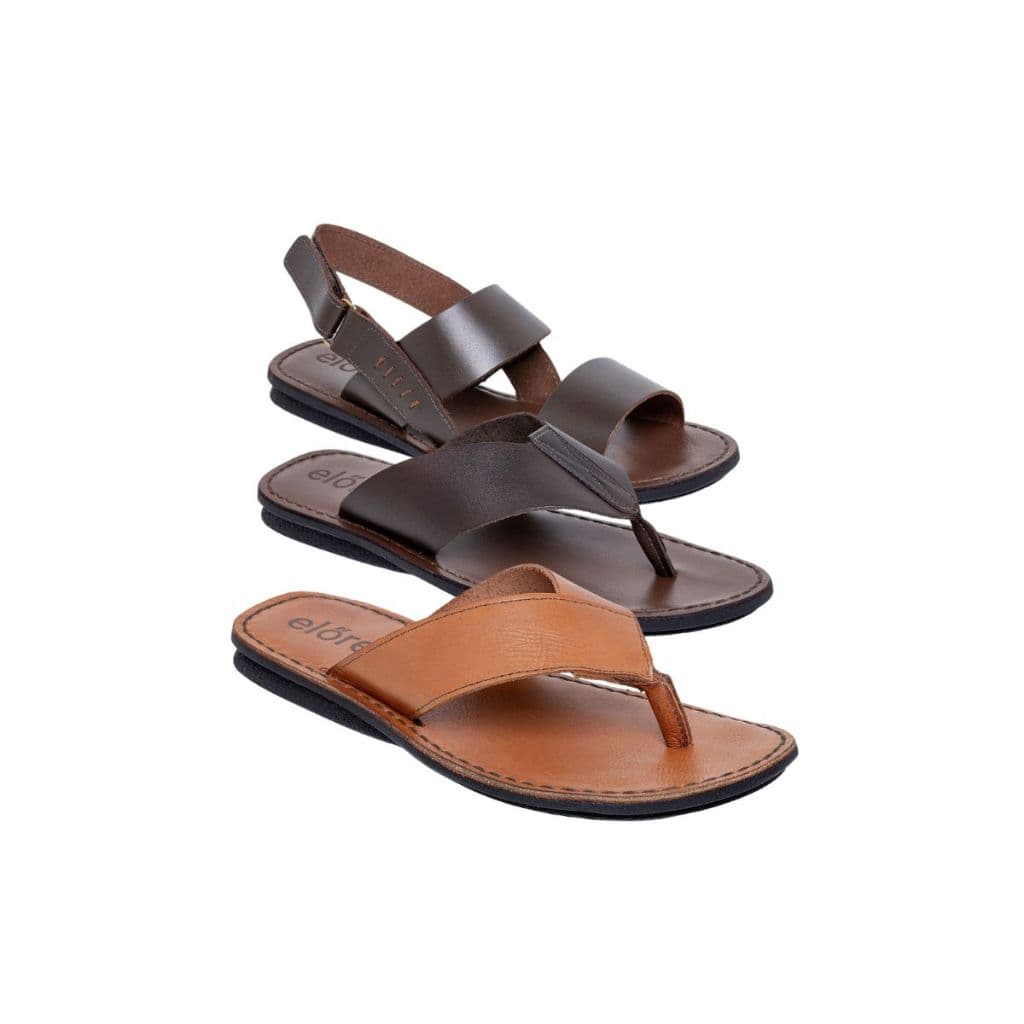 Chinela Em Couro Masculina Confortável Varios Modelos Disponiveis