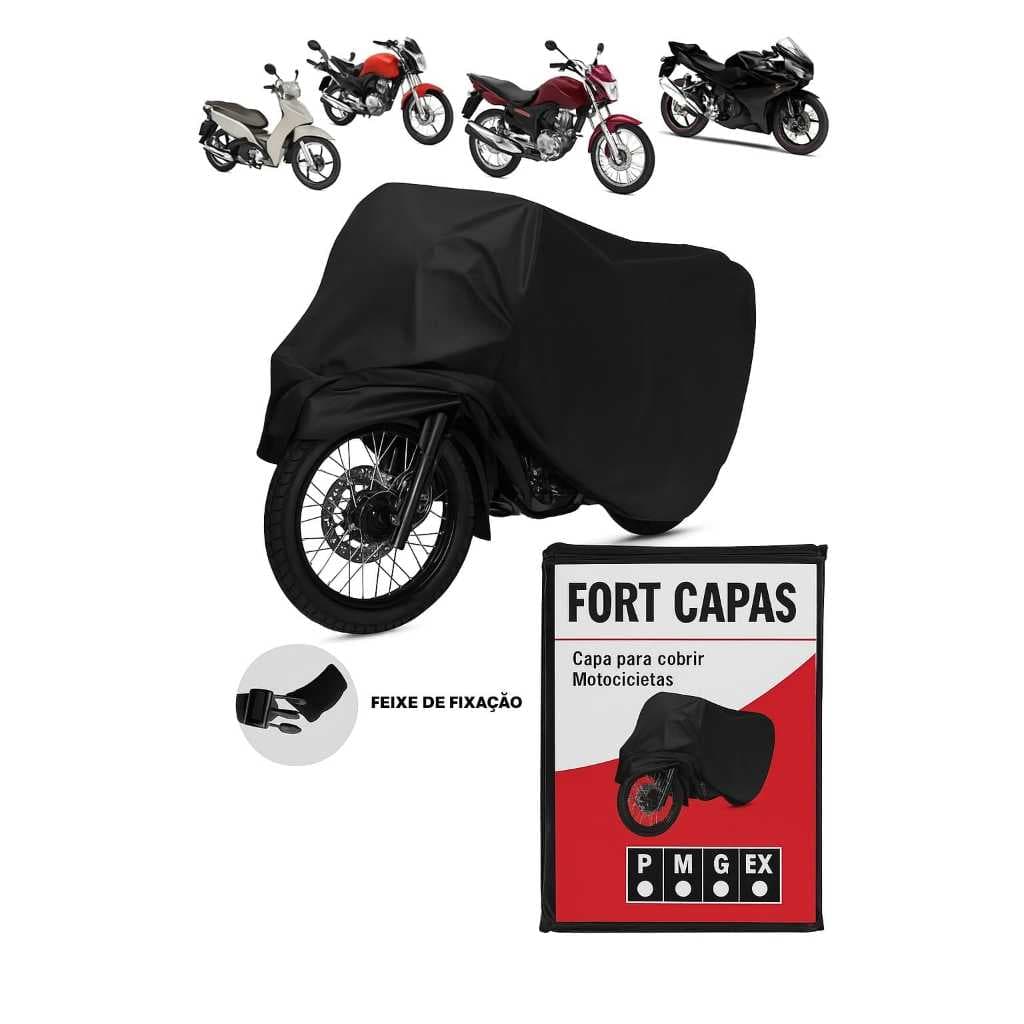 Capa para Moto Protetora Tamanhos P M GG Couro Forrada Impermeável Térmica Chuva Sol