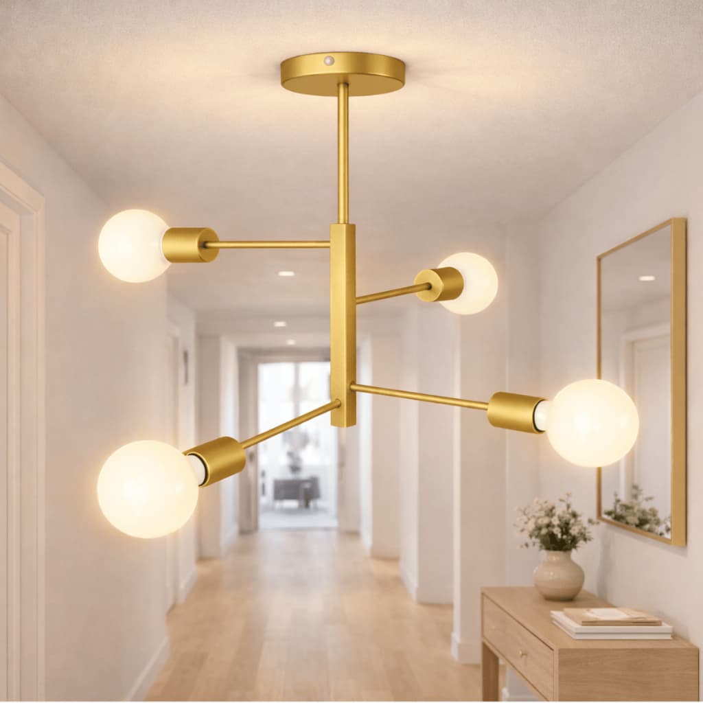 Luminária de teto Plafon Industrial Turim para 4 Lâmpadas - Minimalista - Moderno - Alumínio