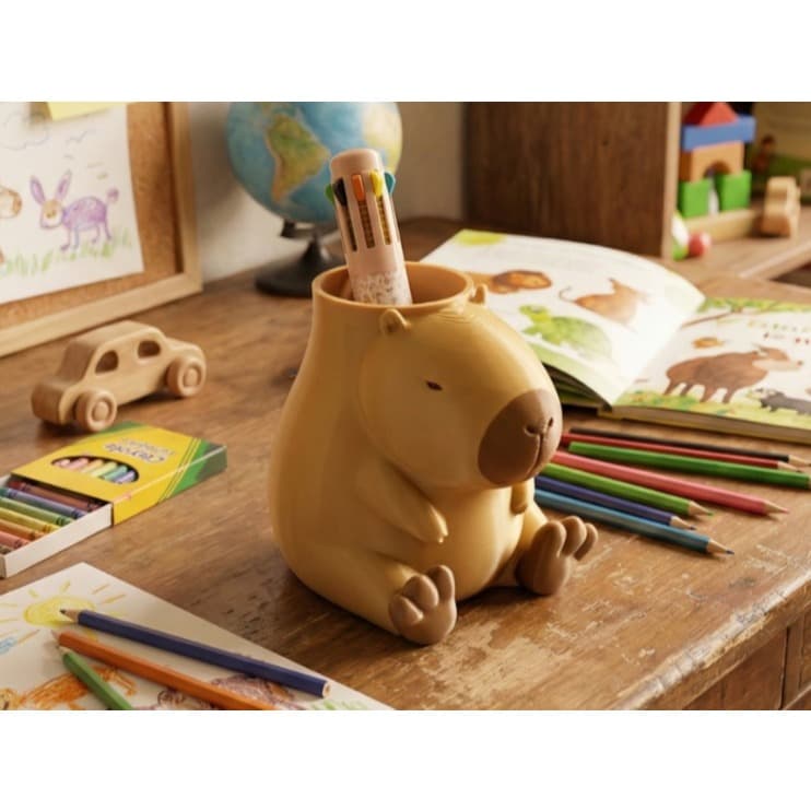 Porta Caneta Capivara 8cm Organizador de Mesa Decorativo