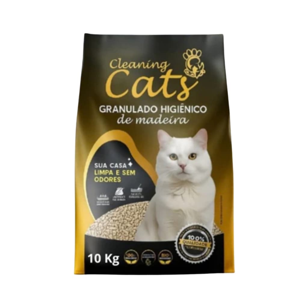 Granulado Higiênico de Madeira Cleaning Cats 100% Natural Escolha o Tamanho Envio Imediato