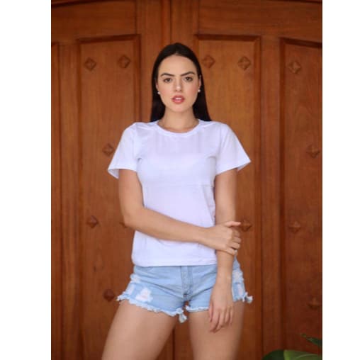 Camisetas branca e coloridas  Feminina Camisas Tecido 100% Algodão 30.1 Oferta