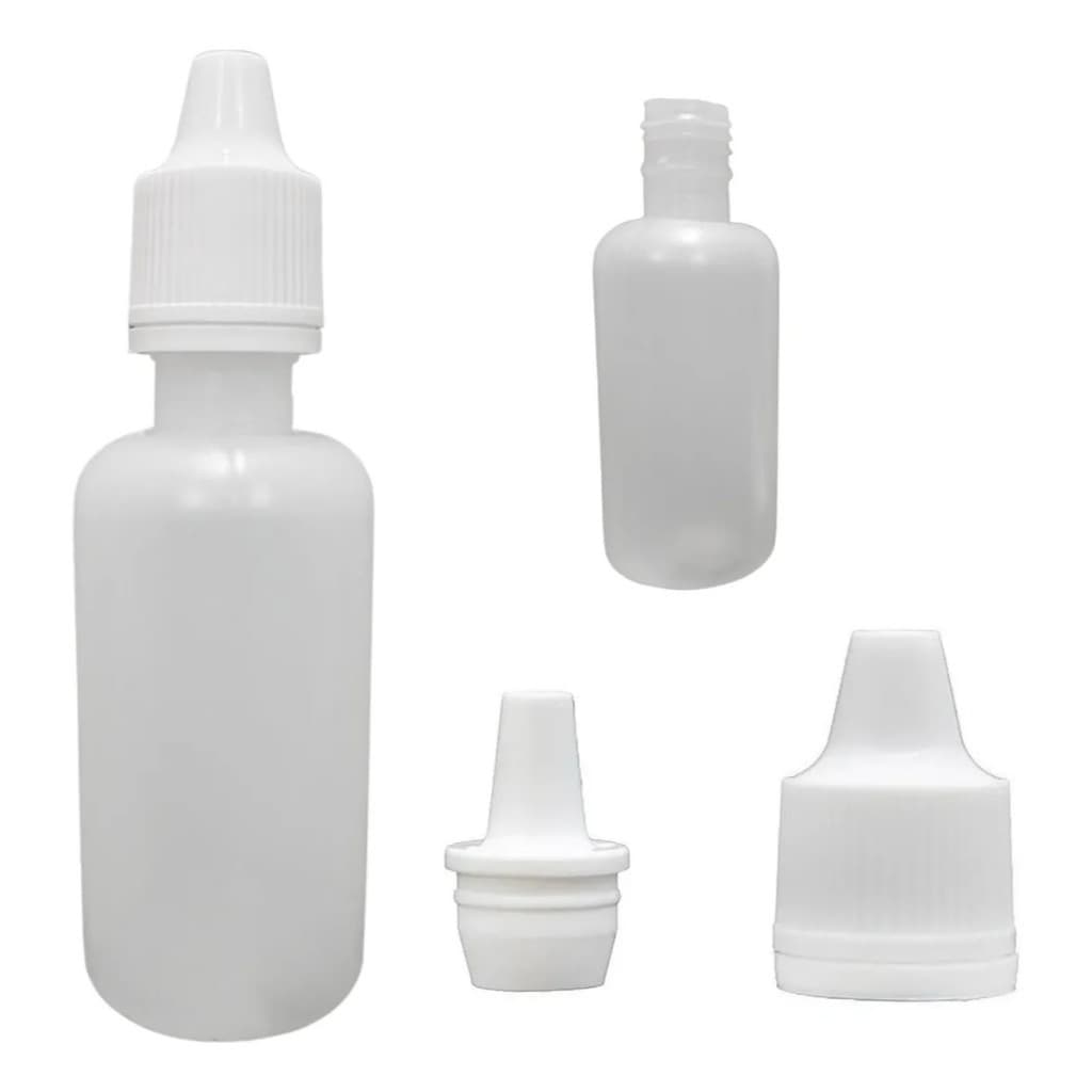 60 Und Frasco Plástico De 30ml - Conta Gotas Tampa Lacre! Branco