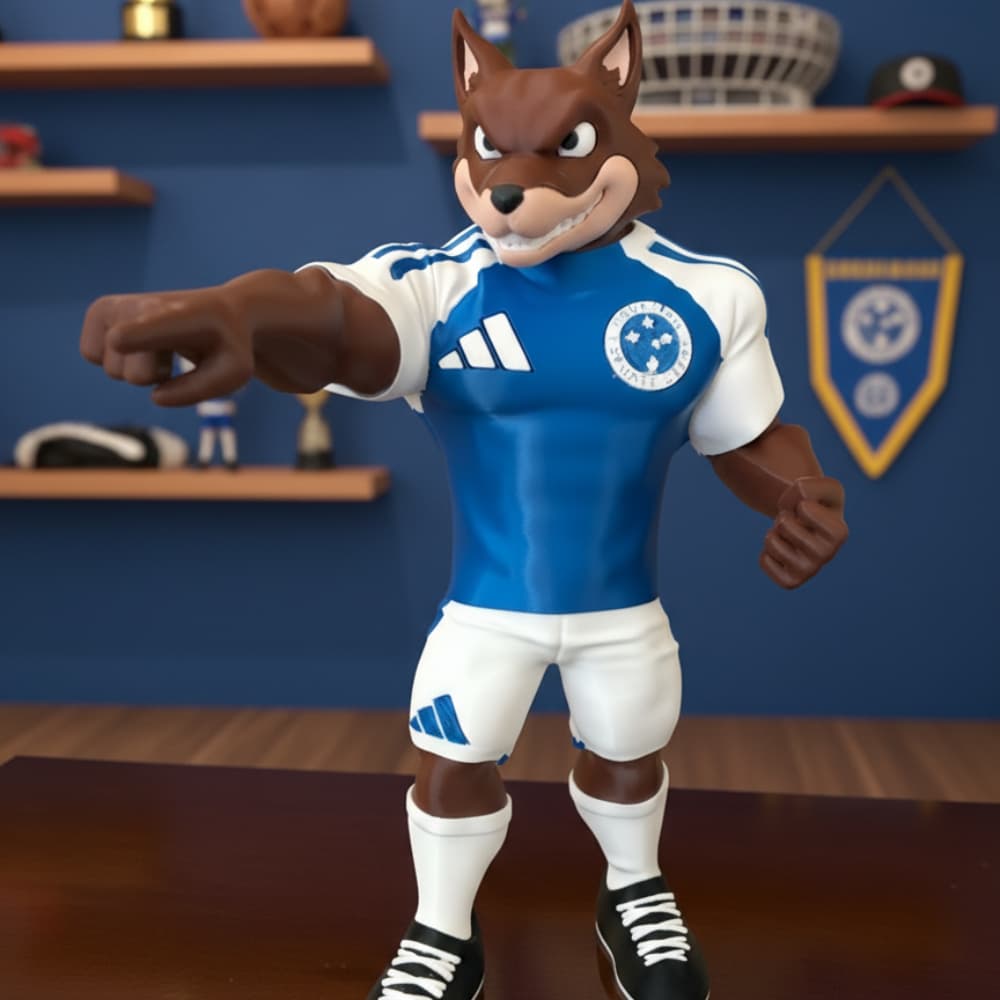 Raposão do Cruzeiro Decorativo 25cm | Item Colecionável Exclusivo da Torcida | Decoração Azul Celeste