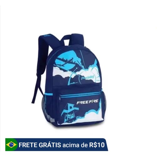 ￼Mochila De Costas free Fire Azul 17,5 UP FR2487
