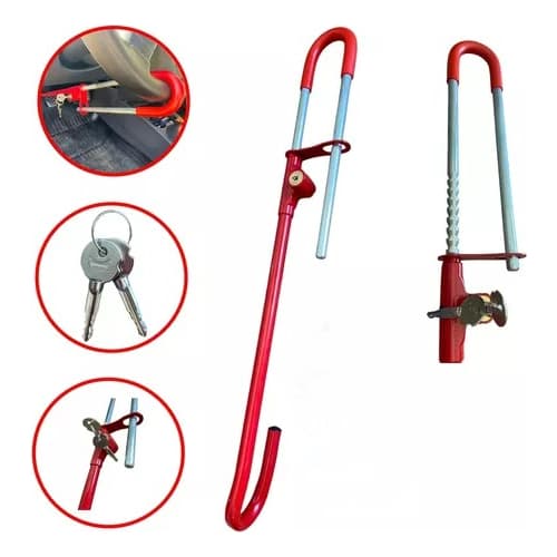 Tranca para Trava de Carros Volante Pedal Carro Anti Furto Segurança