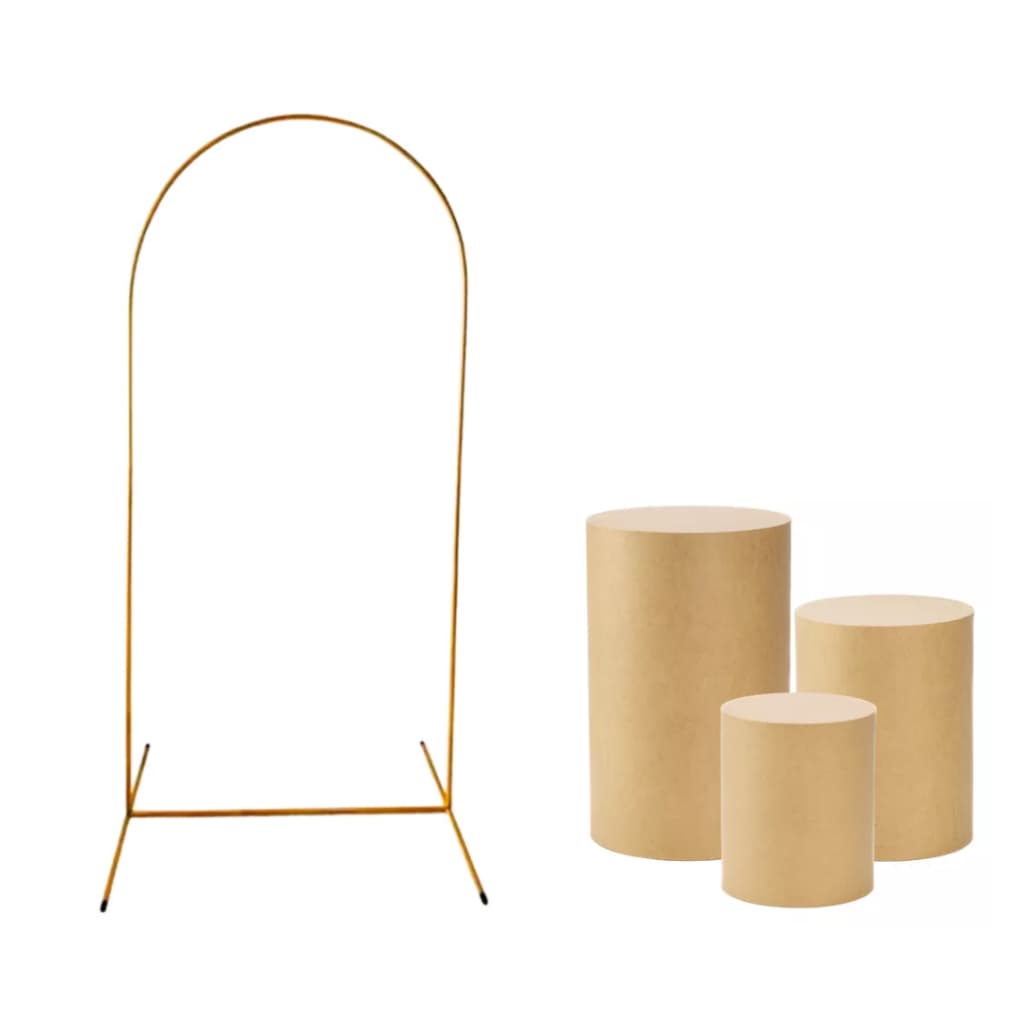 Painel Romano+ Trio De Cilindros Decoração de Festas Pegue e Monte Completo