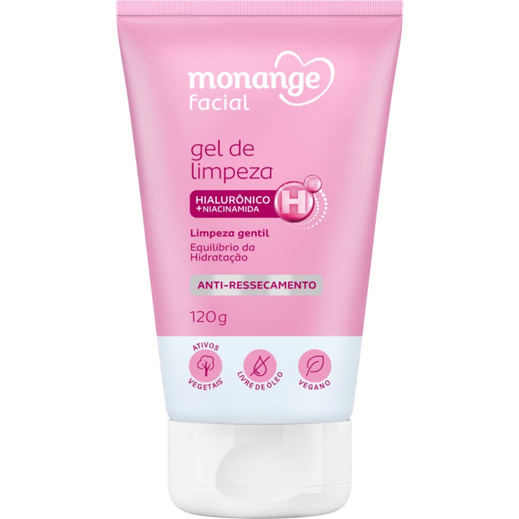 Gel de Limpeza Monange Anti-Ressecamento Limpeza Gentil 120g