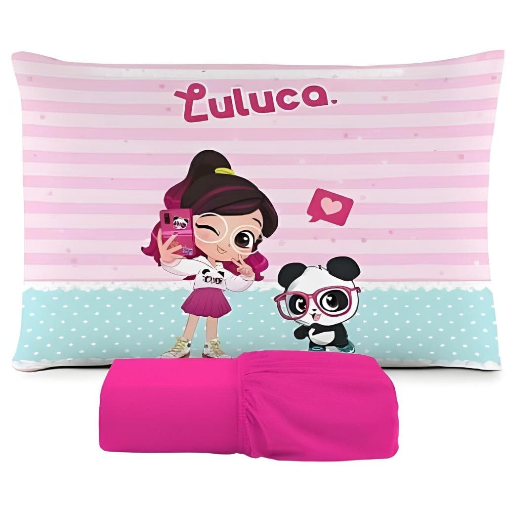 JOGO DE LENÇOL INFANTIL DE LUXO DA LULUCA FRONHA TRAVESSEIRO LENÇOL DE ELASTICO MENINA