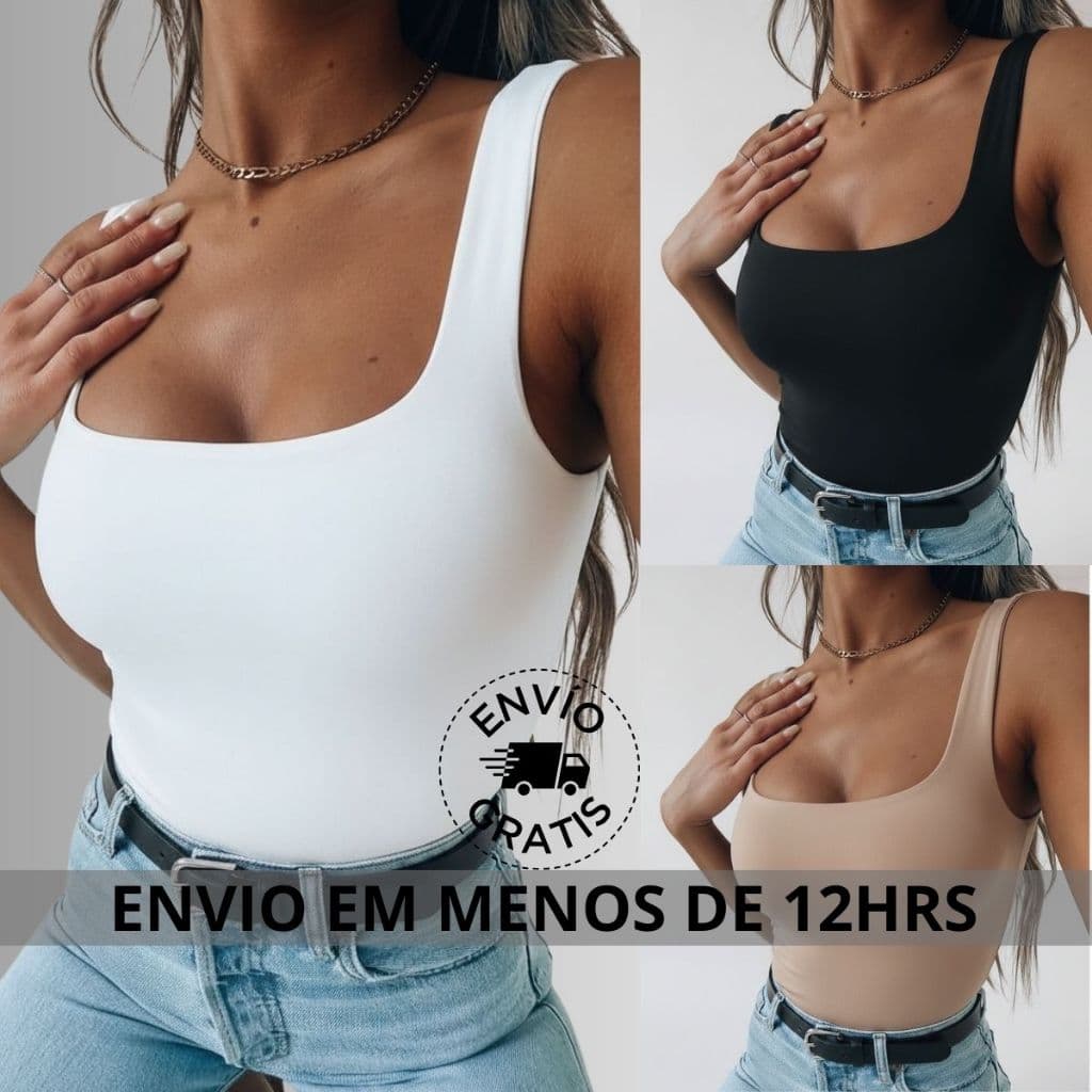 Blusa feminina estilosa tendência básica casual verão preta blusas blusinhas REGATA THAIS tendência.