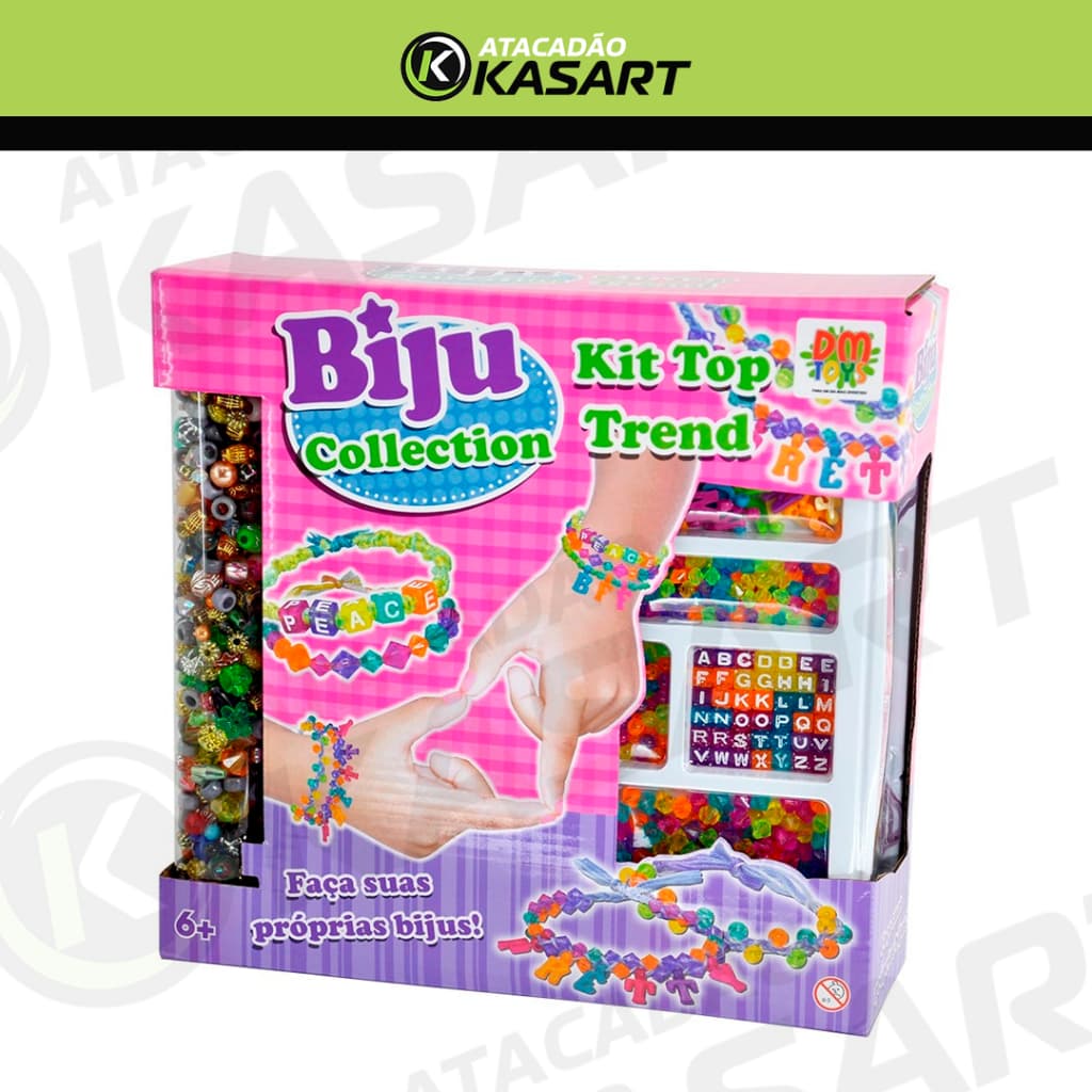 Kit Pulseiras Top Trend Biju Collection | Miçangas Infantil - DM Toys