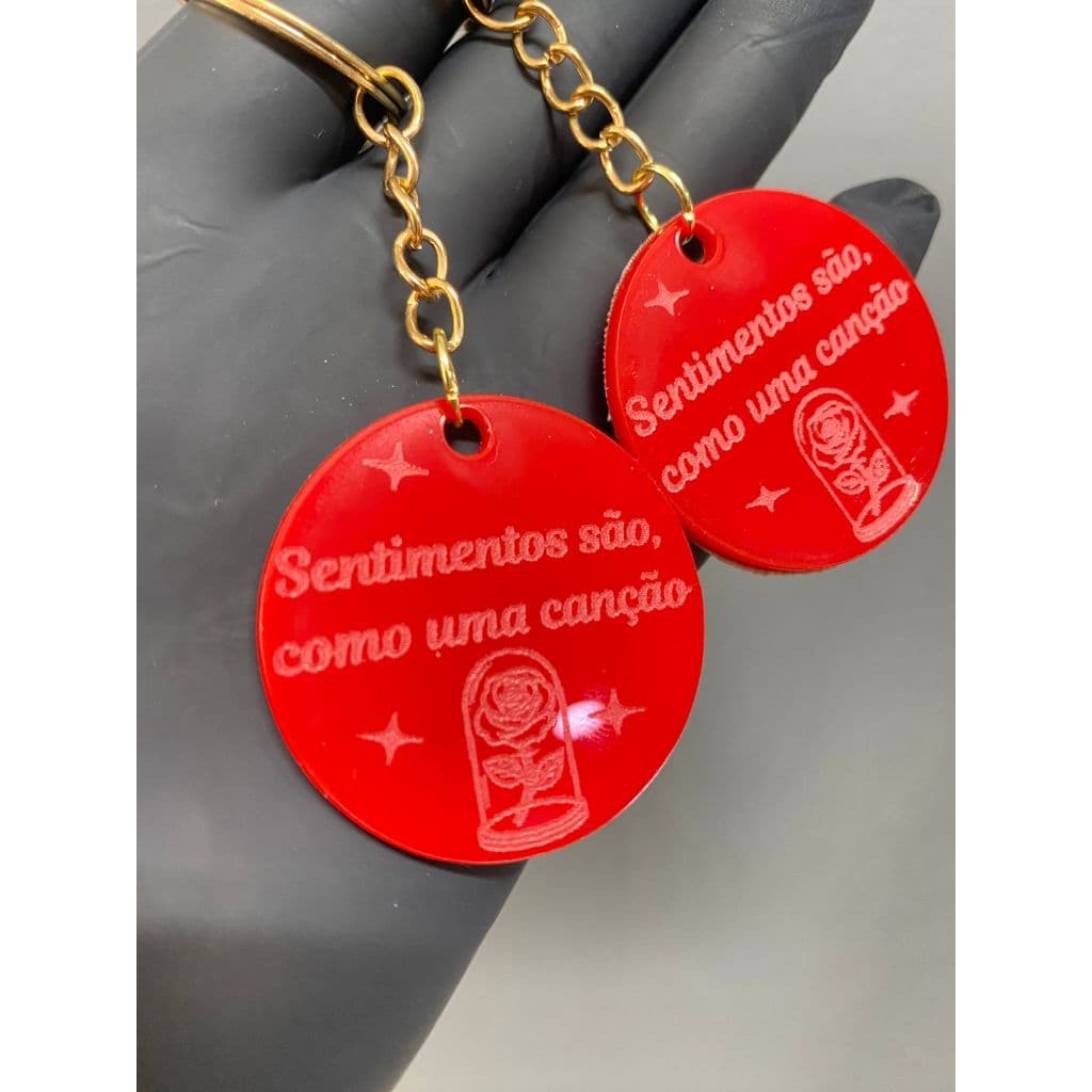 Chaveiro acrílico |Personalizado | Presente Lembrancinha / gravação a laser|Bela e a Fera|chaveiro