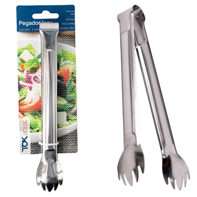 Pegador Inox 18cm Multiuso Para Gelo, Salada e Cozinha – Resistente, Durável e Envio Imediato  Se quiser versão para kit