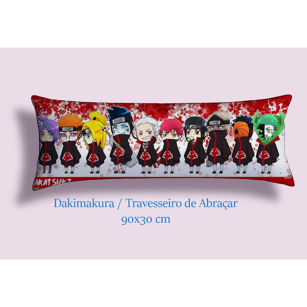 Almofada Dakimakura / Travesseiro de Abraçar - Akatsuki