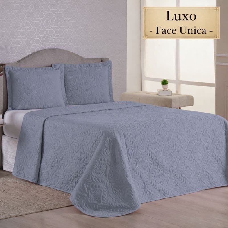 Cobre Leito Luxo Cama Casal Kit + 2 Porta Travesseiro -Tais