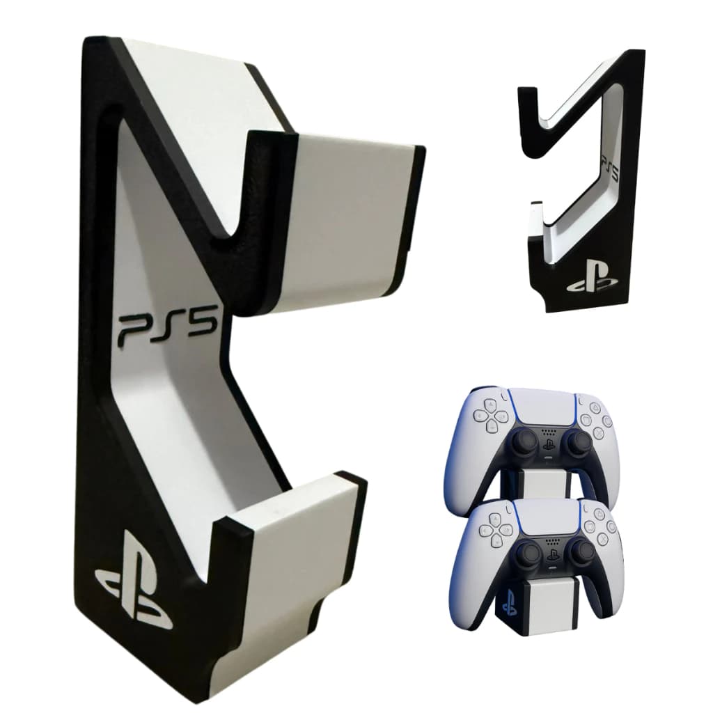 Suporte Duplo Controle PS5 Base Suporte Organizador DualSense Controle Gamer Moderno Video Game
