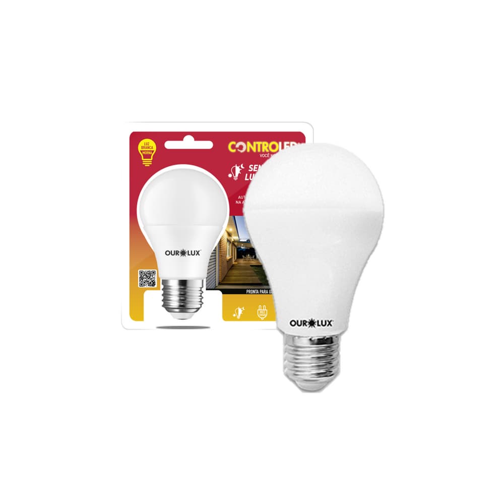 Lâmpada ControLED 9W c/ Sensor de Luminosidade Luz Branco Morno 2700K Bivolt