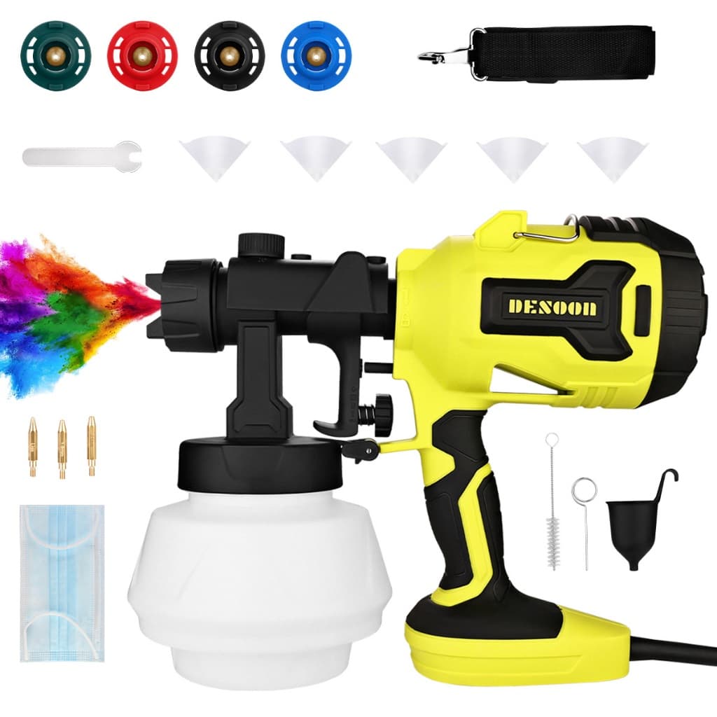 Pistola De Pintura 1200W Profissional HVLP Pulverizadora 1000ml 32000rpm Desoon