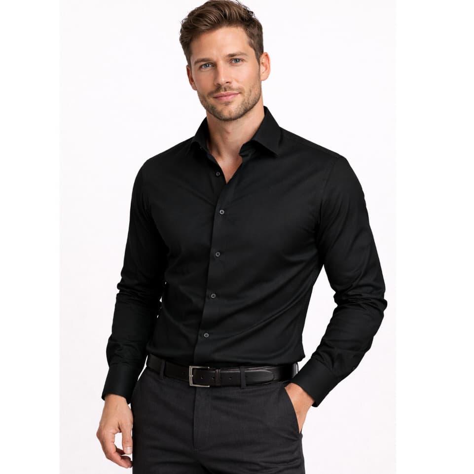 Camisa Masculina Manga Longa Slim Fit Premium Com Elastano - Perfeita Para Trabalho, Festa e Igreja
