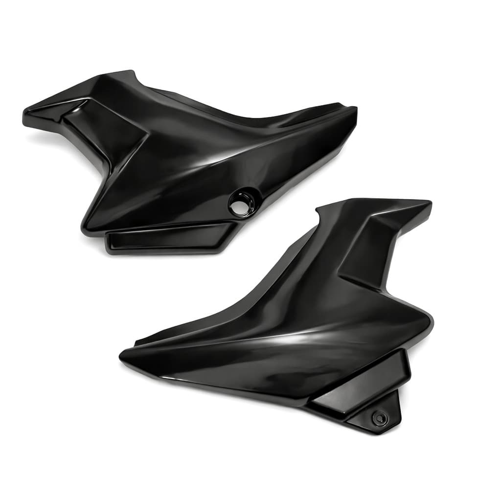 Par de Tampa Lateral   Ybr 125 Factor 2009 A 2012 Preto Injetado