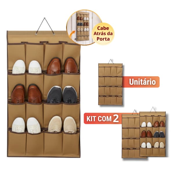 Sapateira de Porta Parede para 8 Pares Organizador de Sapatos Tênis TNT Resistente