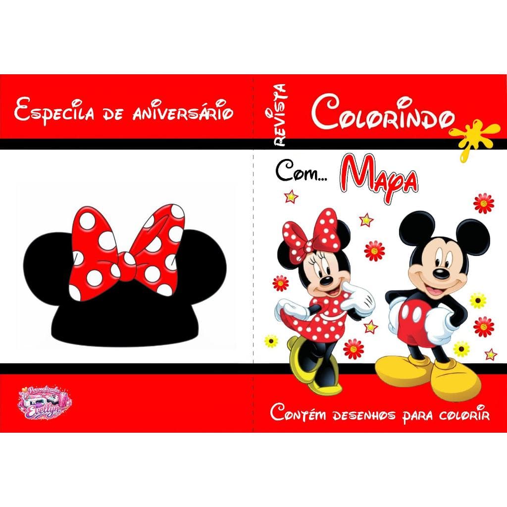 Livrinho de Colorir com Desenhos -  Mickey e Minie 20 unids (Todos os Temas)