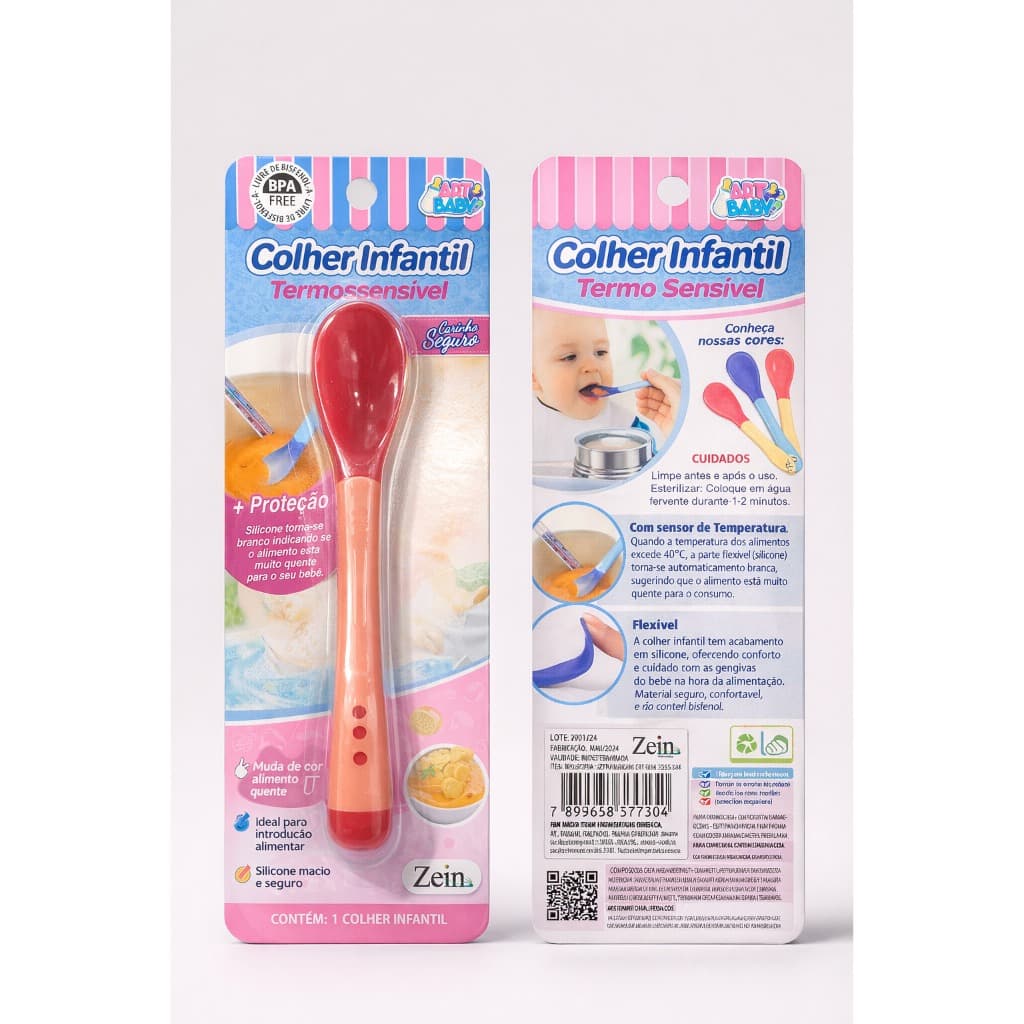 Colher Termo Sensível Infantil – Muda de Cor com Alimentos Quentes | Silicone Macio e Seguro