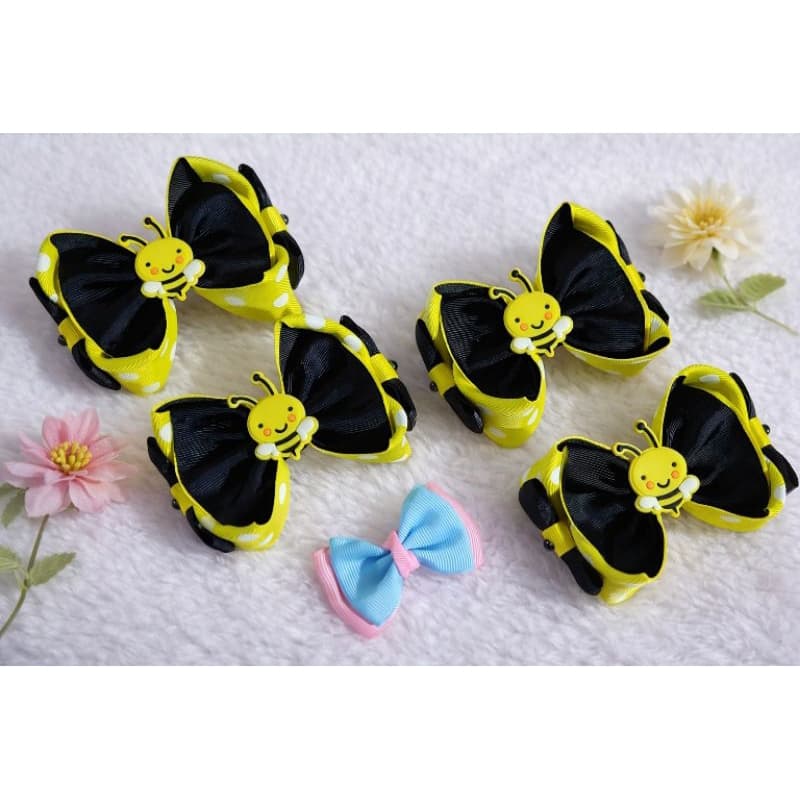 Par de laços temáticos, abelha nuvem de amor laço laços para meninas acessórios de cabelo