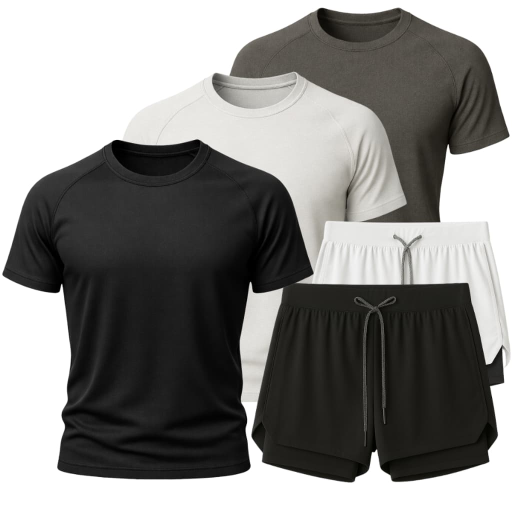Kit 3 Camisas 2 Shorts Dry Fit Masculino Academia Fitness