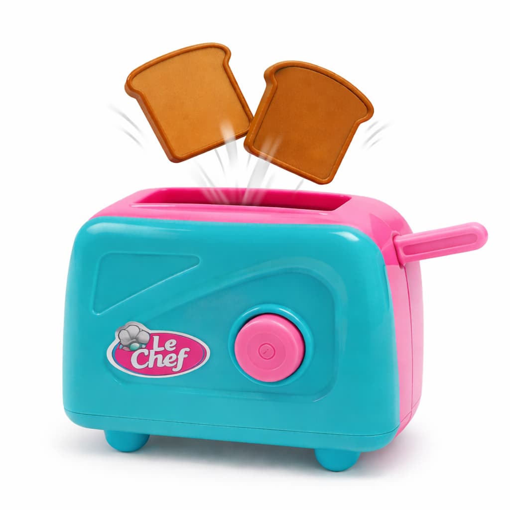 Torradeira De Brinquedo Infantil Le Chef Cozinha Faz de Conta Com 2 Pães Inclusos