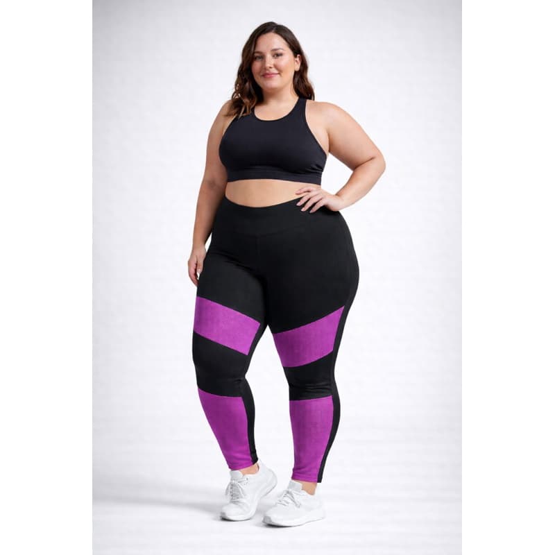 Calça Legging Plus Size  Leg Cintura Alta Suplex Zero Transparência G1 G2 G3